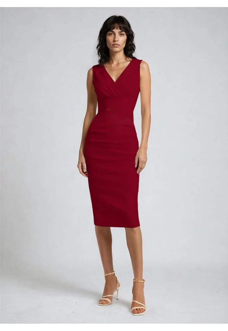 Rochie bodycon midi model office drapat Anara