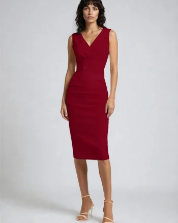 Rochie bodycon midi model office drapat Anara