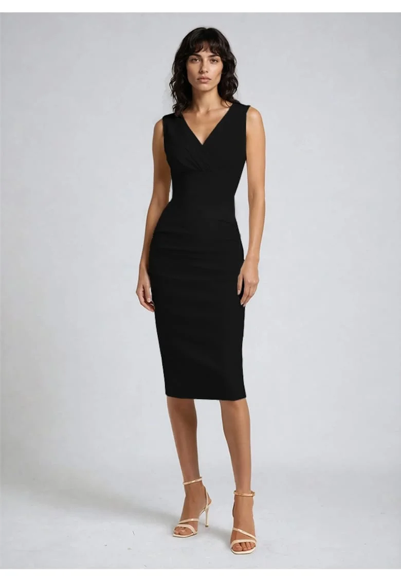Rochie bodycon midi model office drapat Anara