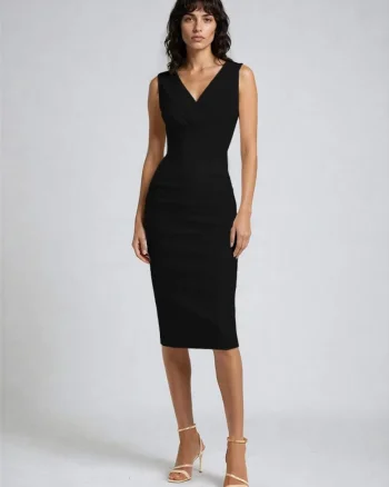 Rochie bodycon midi model office drapat Anara