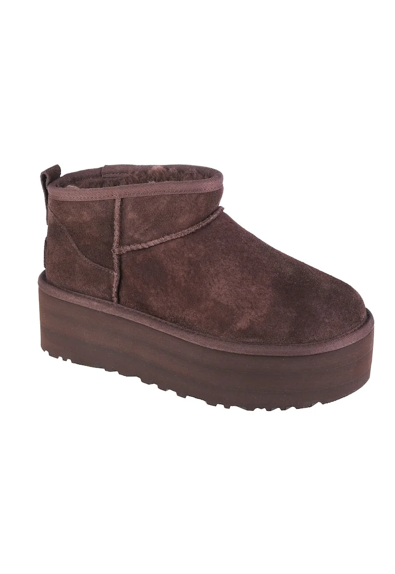 Ghete slip-on de piele intoarsa Classic Ultra Mini, Maro