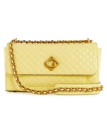 Geanta crossbody matlasata cu logo metalic