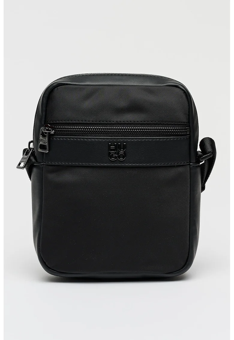 Geanta crossbody cu fermoar Quantic, Negru