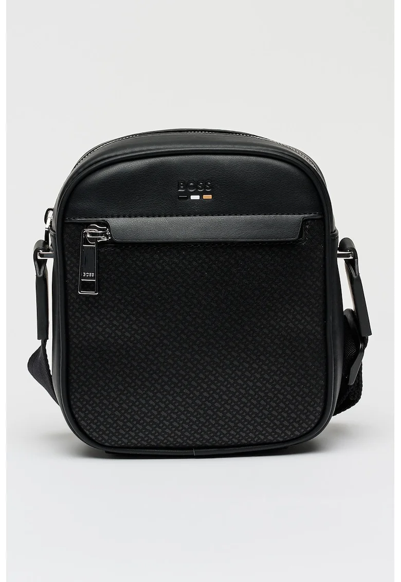 Geanta crossbody cu fermoar Ray, Negru stins