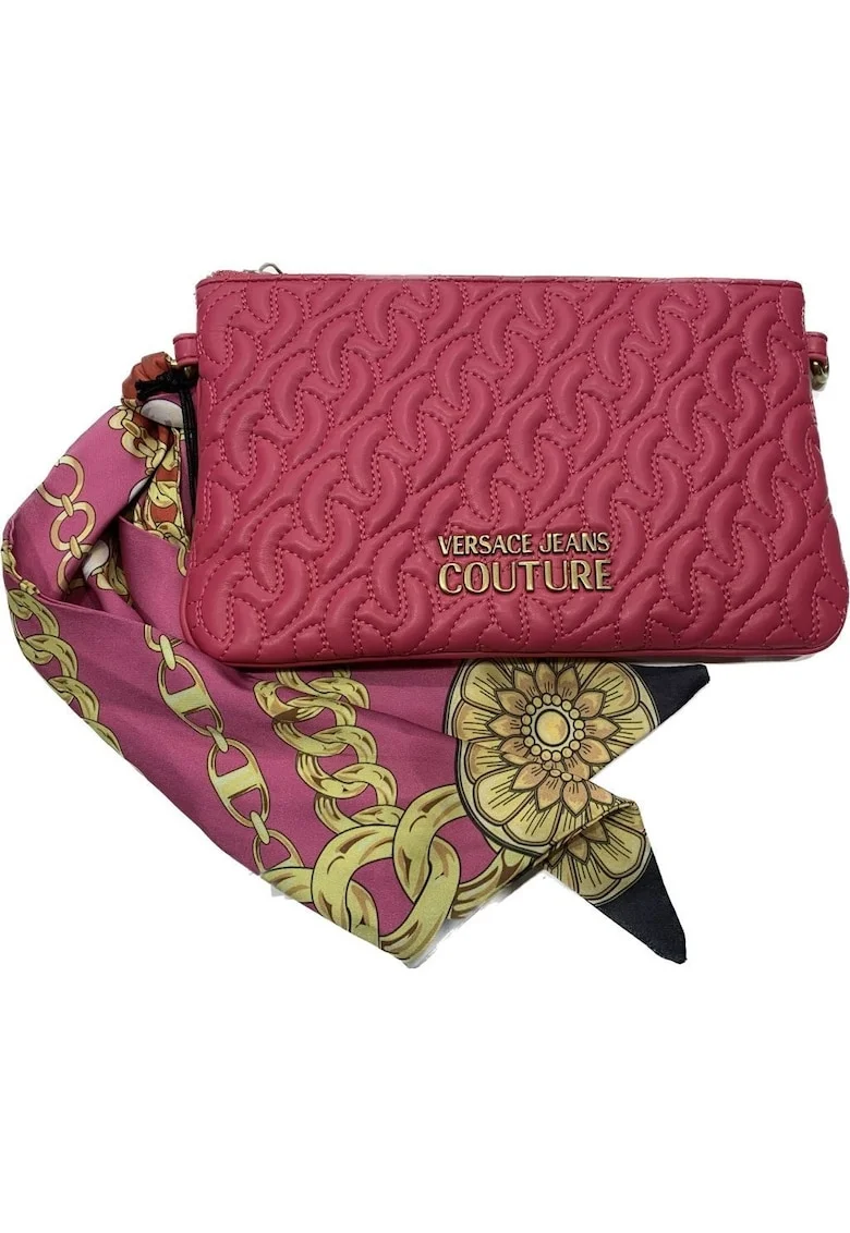 Geanta crossbody matlasata cu logo metalic