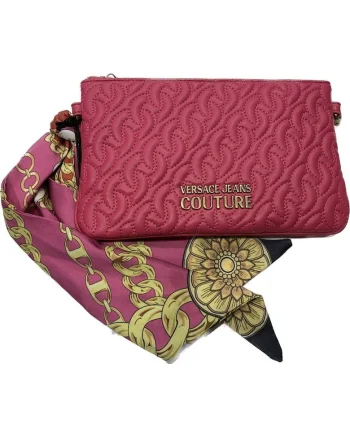Geanta crossbody matlasata cu logo metalic