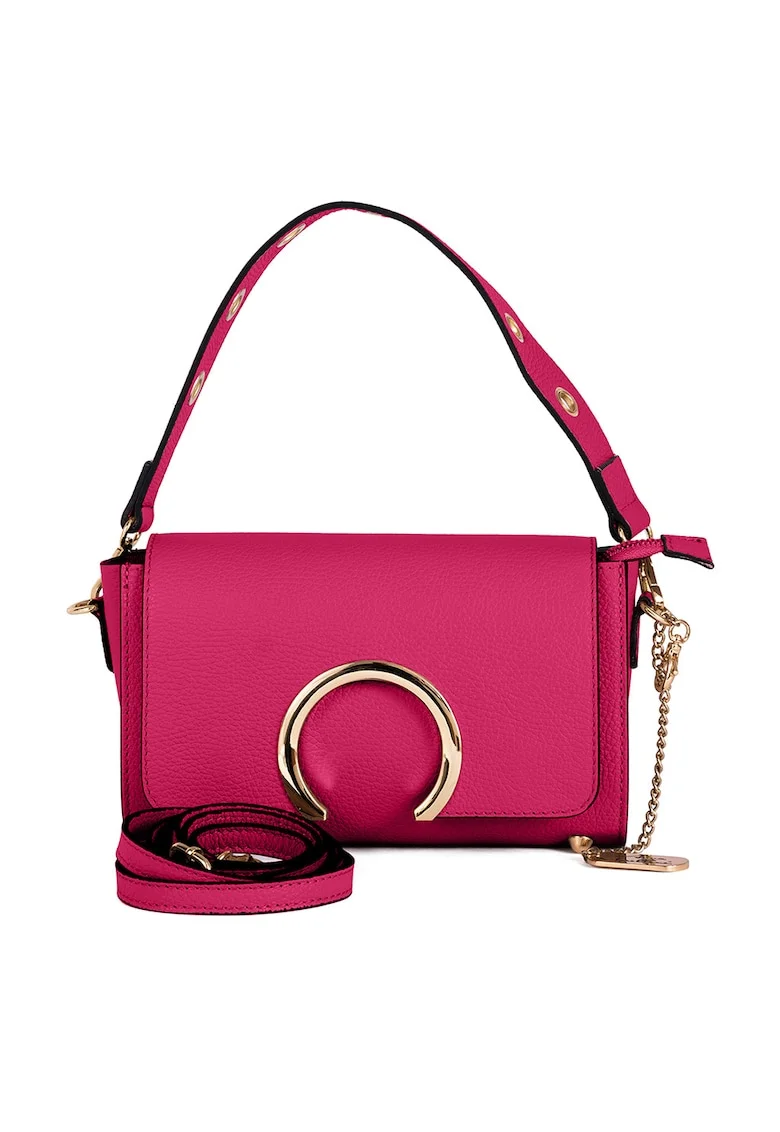 Geanta crossbody din piele Giada, Fucsia/Roz, 16x24x8