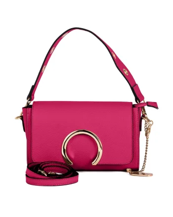 Geanta crossbody din piele Giada, Fucsia/Roz, 16x24x8