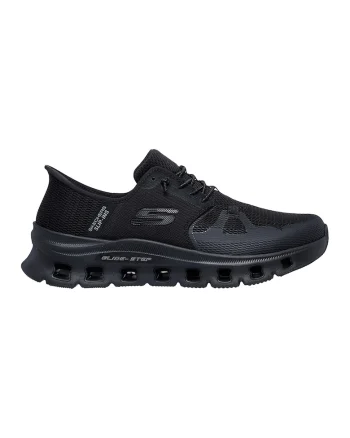 Pantofi sport slip-ins din material textil cu garnituri dinn material sintetic Glide Step Pro, Negru