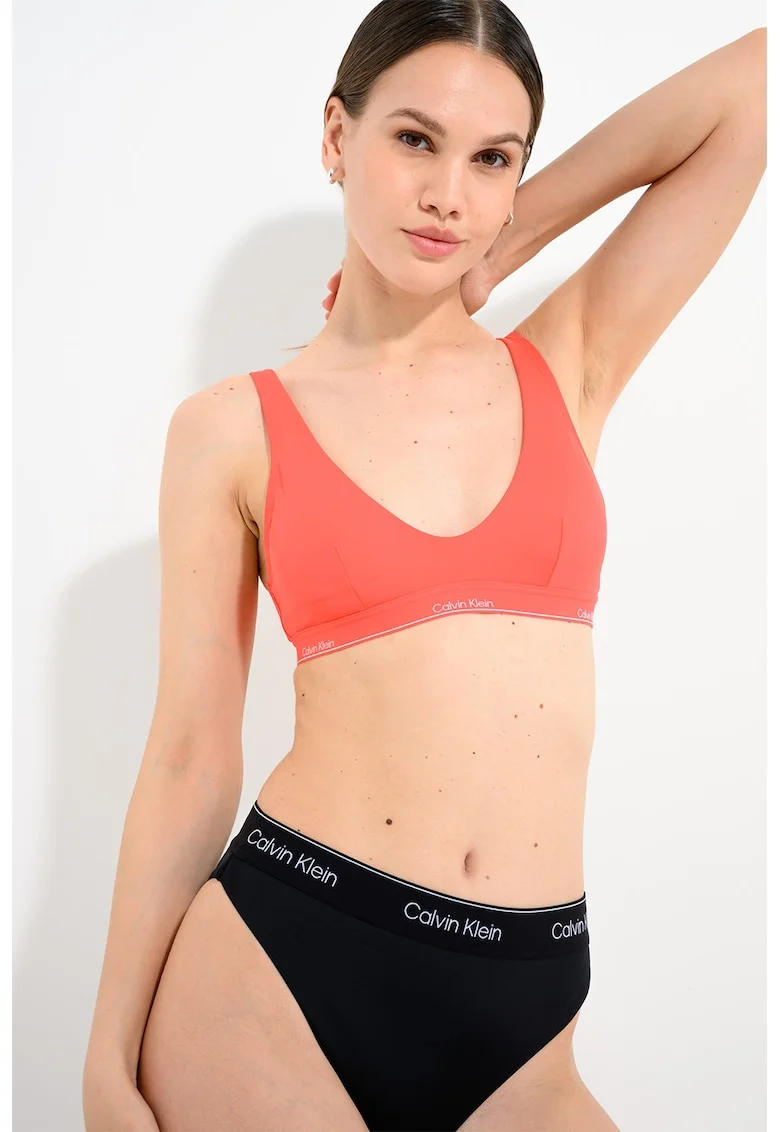 Bustiera de baie cu model monograma, Coral