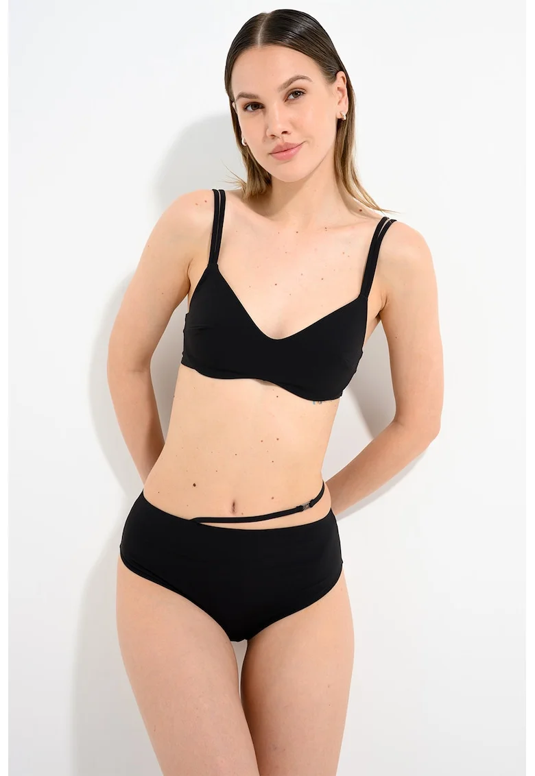 Sutien de baie cu logo, Negru