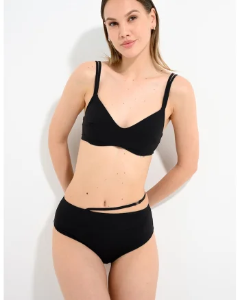 Sutien de baie cu logo, Negru