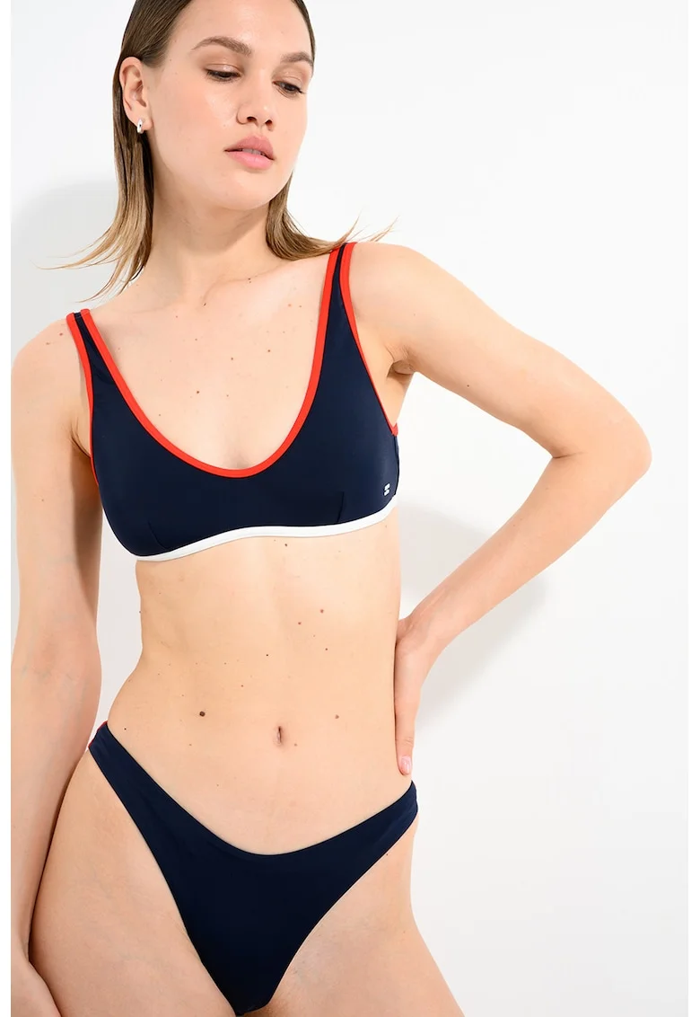 Slip cu model in doua tonuri, Rosu/Bleumarin
