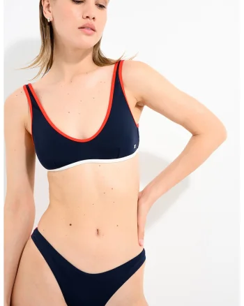 Slip cu model in doua tonuri, Rosu/Bleumarin