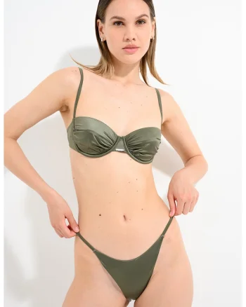 Slip brazilian cu model uni, Verde feriga