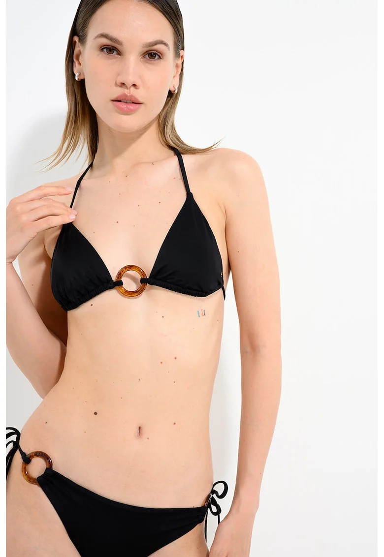 Sutien de baie cu cupe triunghiuare, Negru