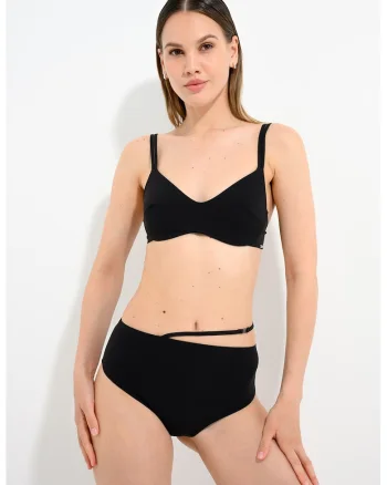 Slip cu talie inalta, Negru