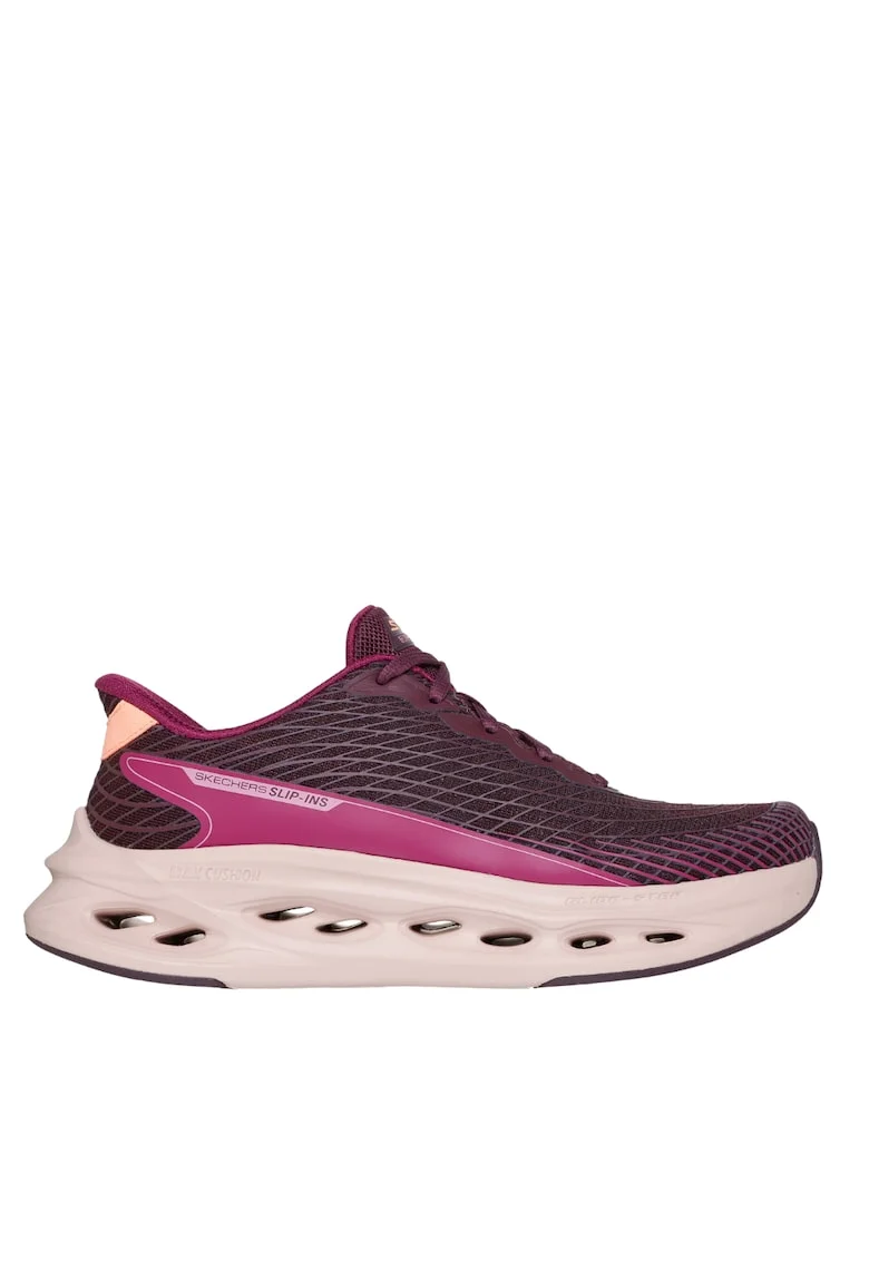 Pantofi sport, dama,  SLIP-INS MAX CUSHIONING GLIDE STEP 129404-BURG bordo, textil, Visiniu prafuit