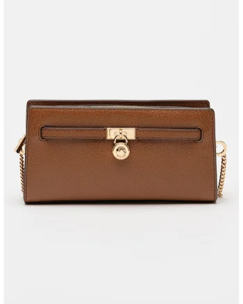 Geanta crossbody din piele cu bareta din lant Hamilton Moderne, Caramel