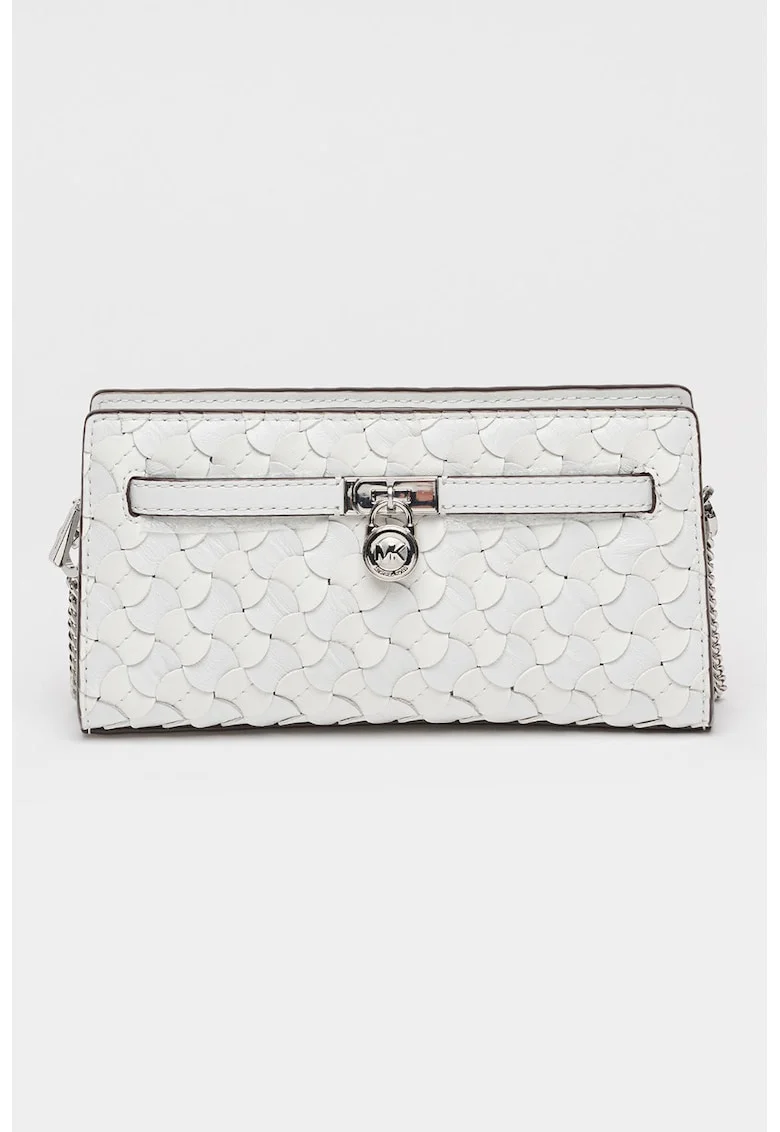 Geanta crossbody din piele ecologica cu bareta din lant Hamilton, Alb