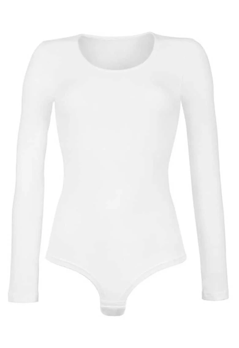 Body brazilian bumbac maneca lunga  3506 0001, Alb