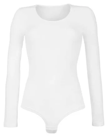 Body brazilian bumbac maneca lunga  3506 0001, Alb