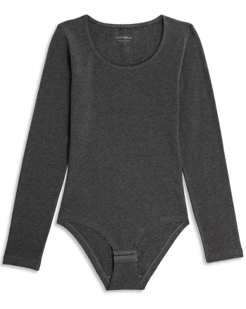 Body brazilian bumbac maneca lunga  3506 0001, Gri melange
