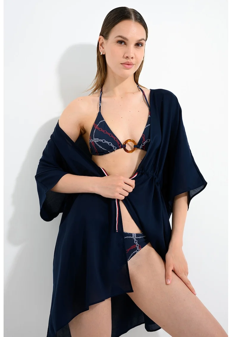 Sutien cu model grafic, Alb/Bleumarin