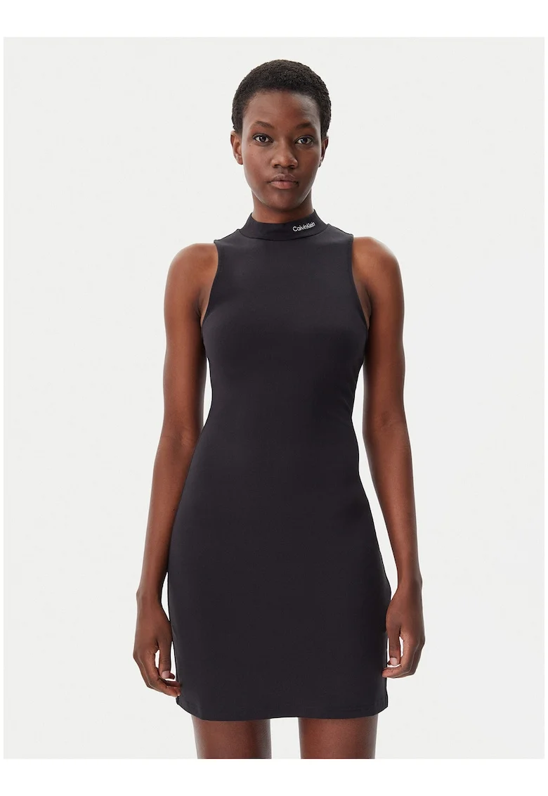 Rochie bodycon cu guler scurt,