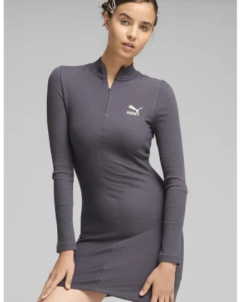 Rochie bodycon mini Classics, Gri inchis