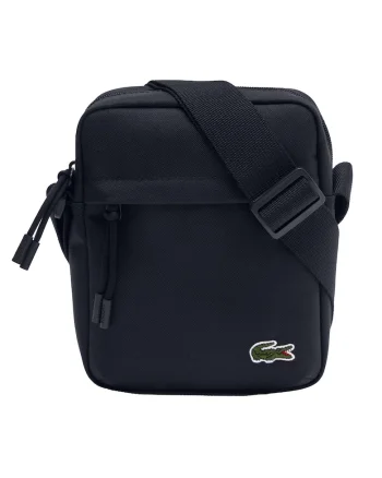 Geanta crossbody cu detaliu brodat si model unisex, Albastru inchis