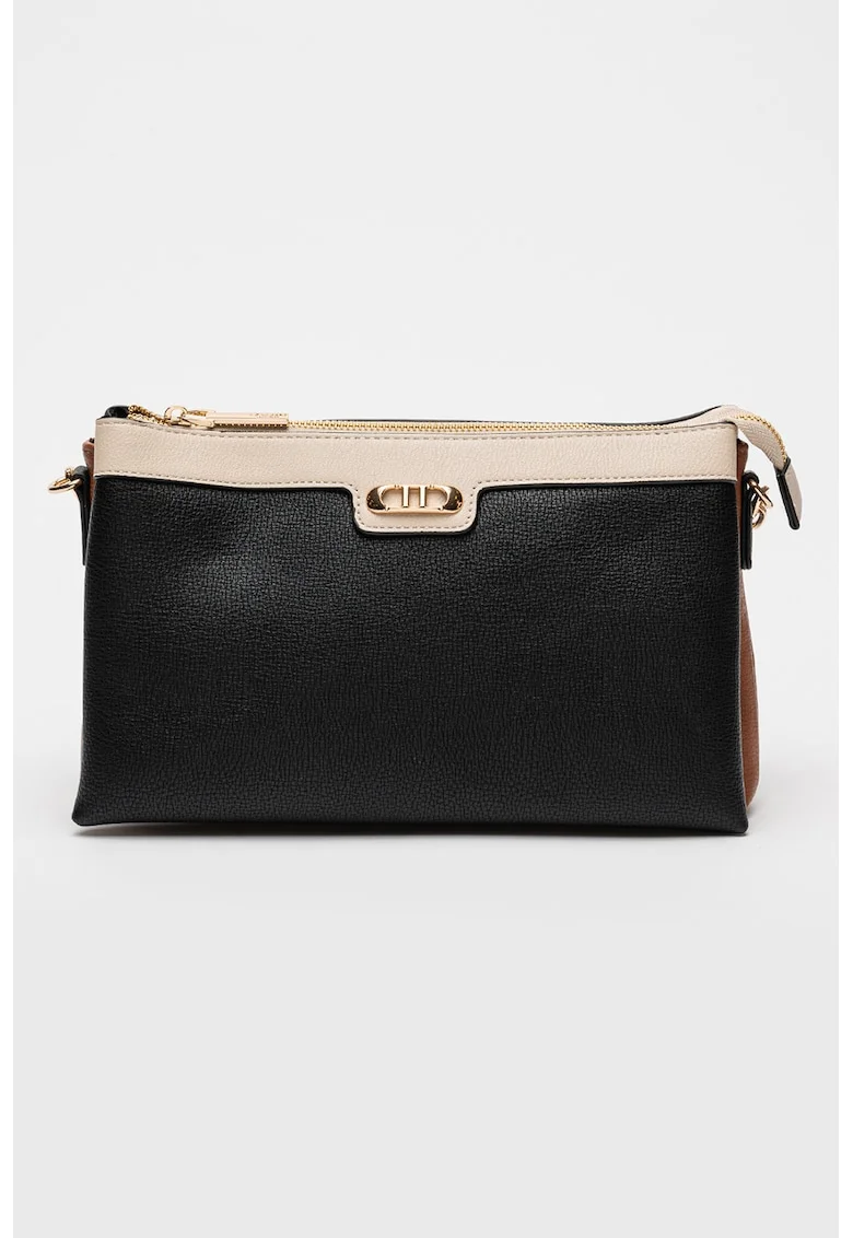 Geanta crossbody din piele ecologica Dualo, Negru/Caramel