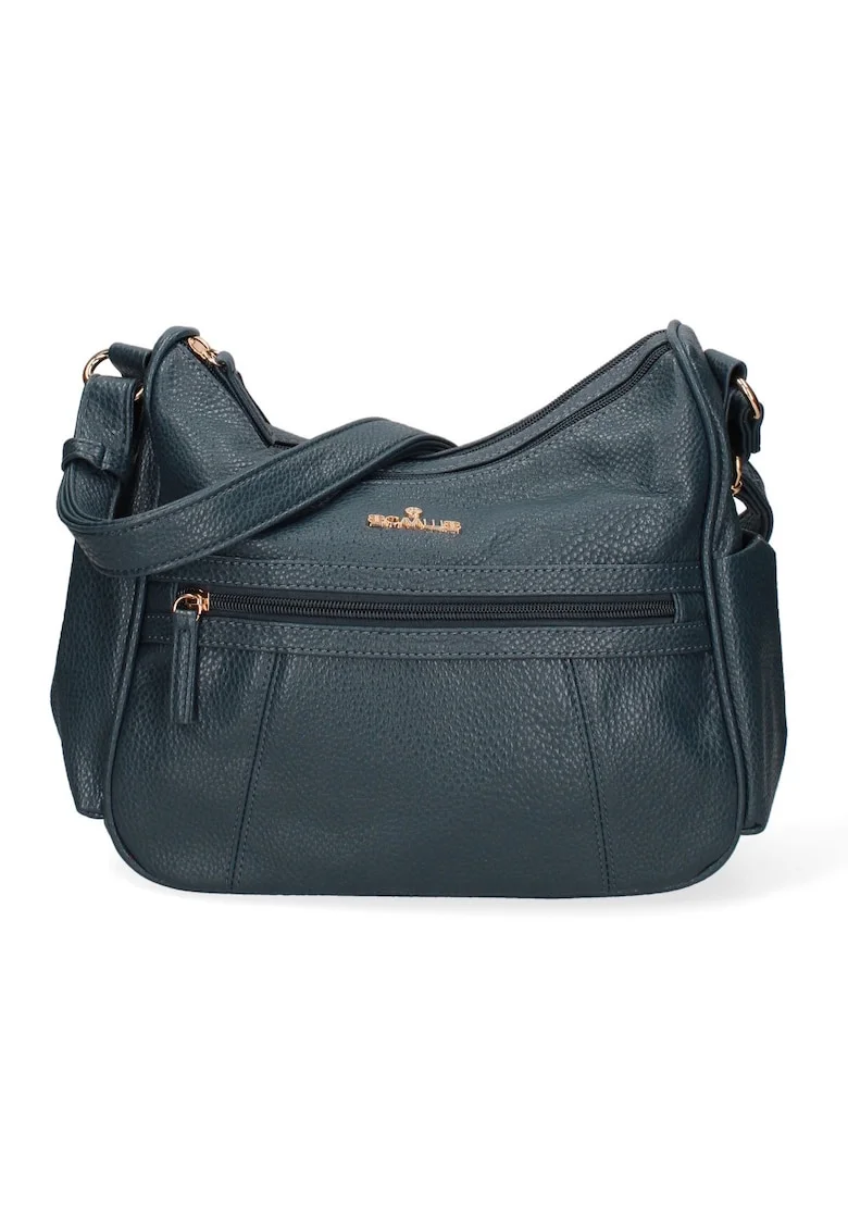 Geanta crossbody din piele ecologica cu buzunare exterioare cu fermoar Seraphina, Albastru