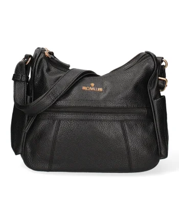 Geanta crossbody din piele ecologica cu buzunare exterioare cu fermoar Seraphina, Negru