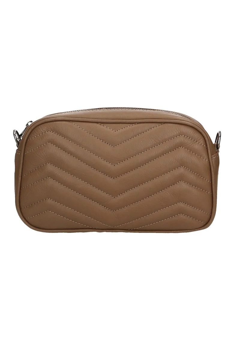 Geanta crossbody din piele, Maro taupe