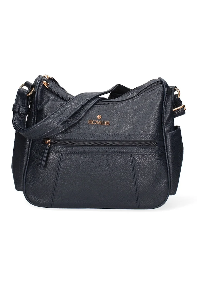 Geanta crossbody din piele ecologica cu buzunare exterioare cu fermoar Seraphina, Albastru inchis