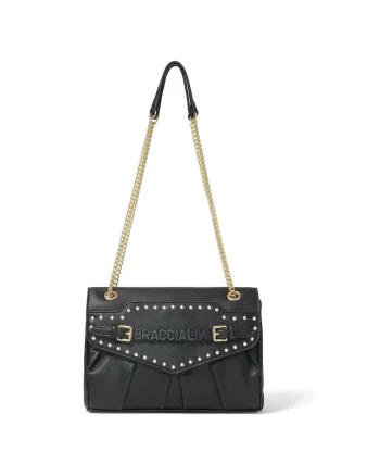 Geanta crossbody din piele ecologica cu clapa 207965, Negru