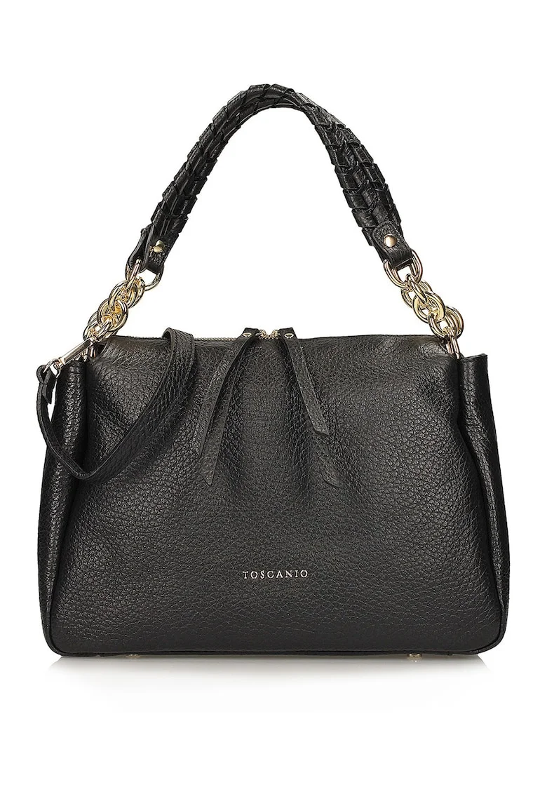 Geanta crossbody din piele, Negru