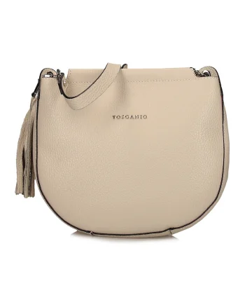 Geanta crossbody din piele, Bej