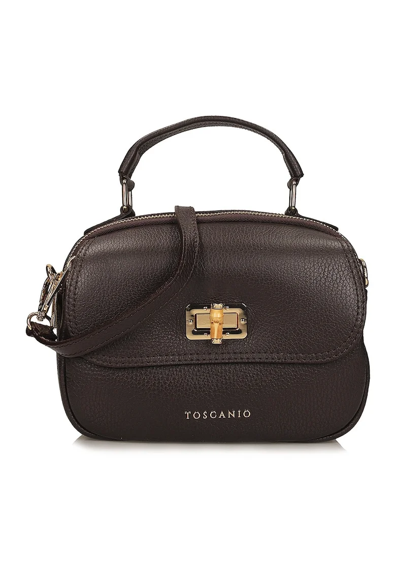 Geanta crossbody din piele, Maro inchis