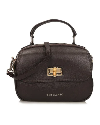 Geanta crossbody din piele, Maro inchis