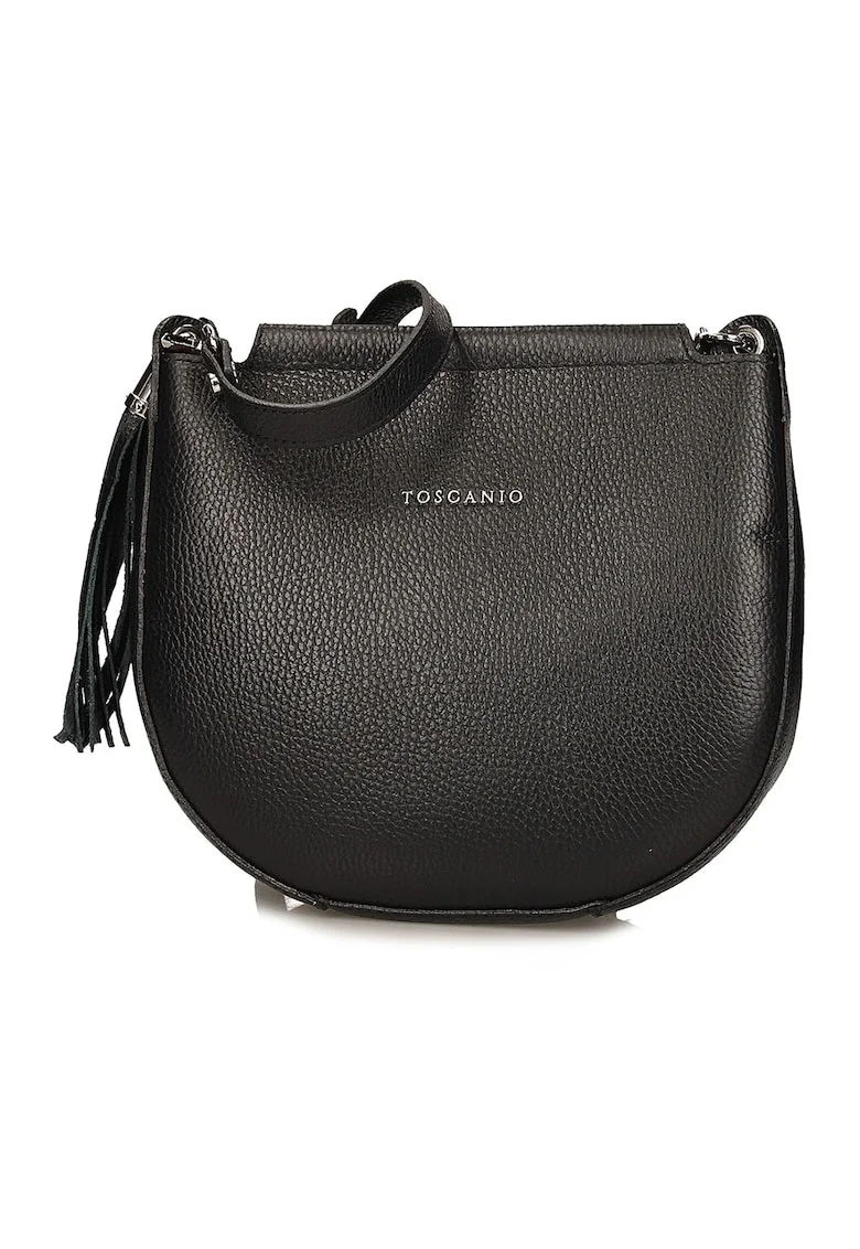 Geanta crossbody din piele, Negru
