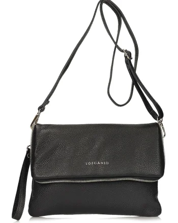 Geanta crossbody din piele, Negru
