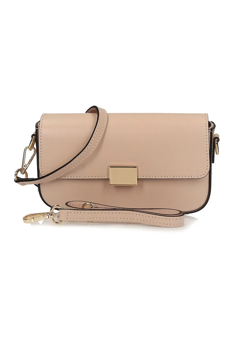 Geanta crossbody din piele, Nude rose