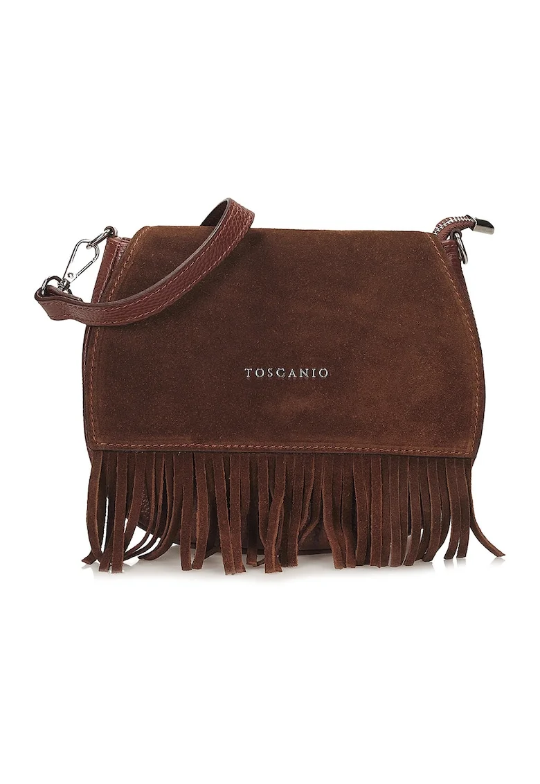 Geanta crossbody cu logo, Maro cognac