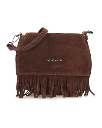 Geanta crossbody cu logo, Maro cognac