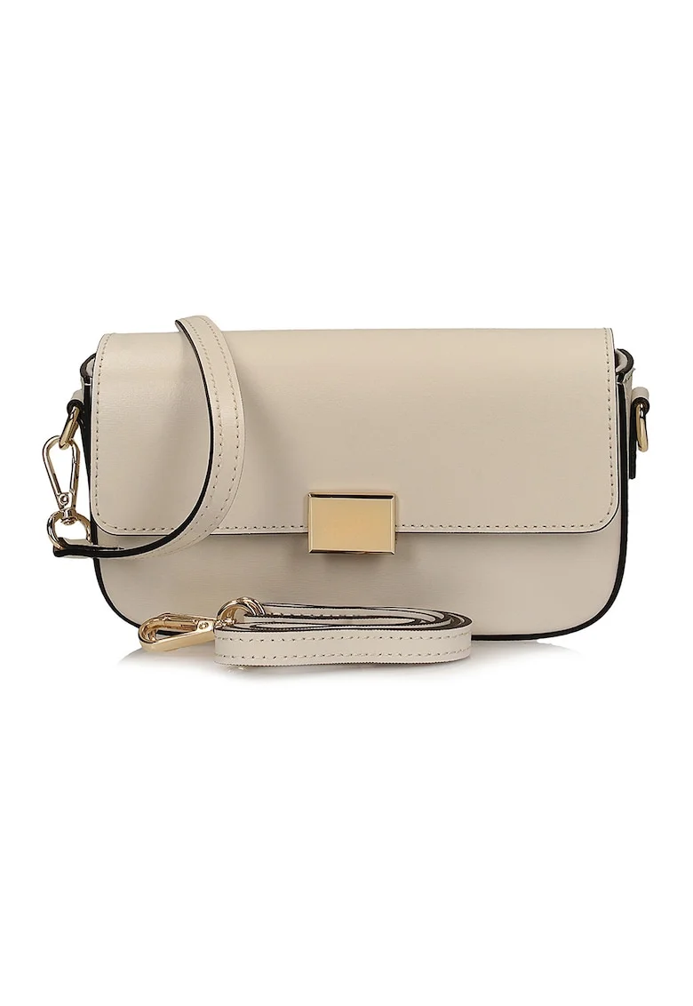 Geanta crossbody din piele, Bej sampanie