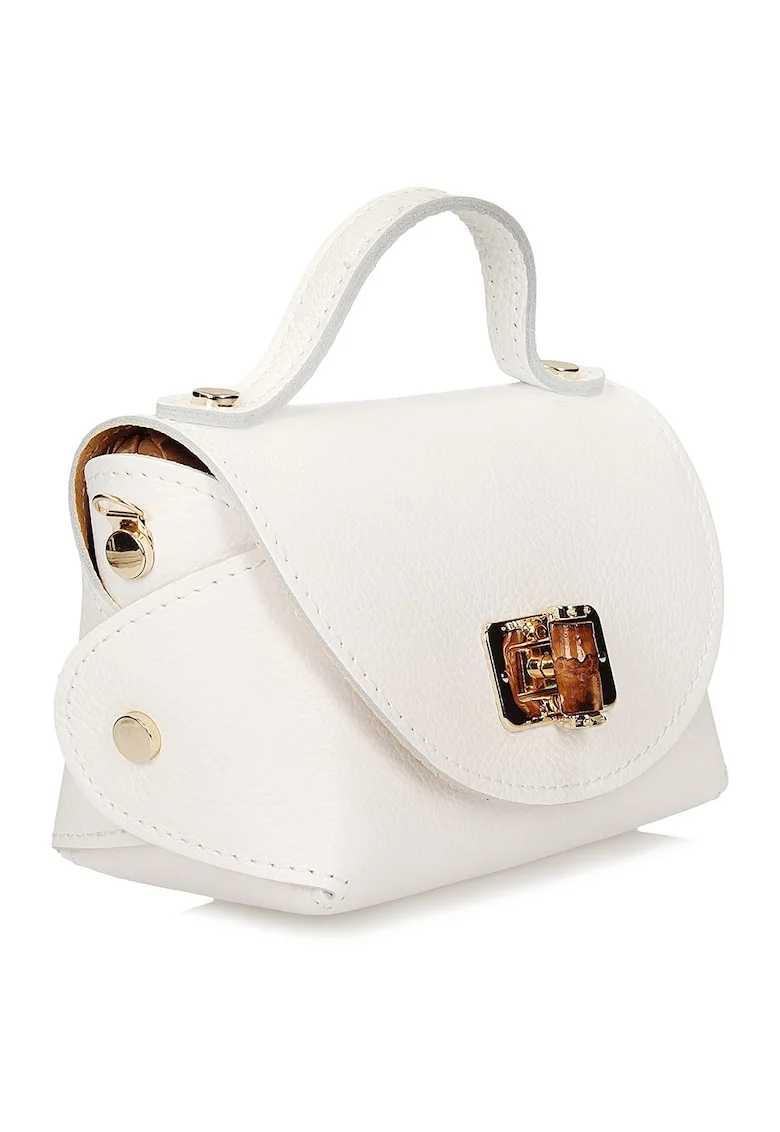 Geanta crossbody din piele, Alb