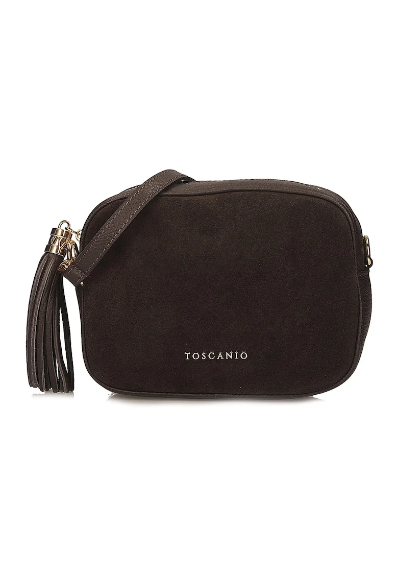 Geanta crossbody din piele, Maro inchis