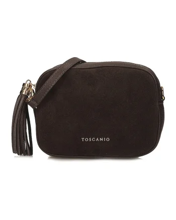 Geanta crossbody din piele, Maro inchis